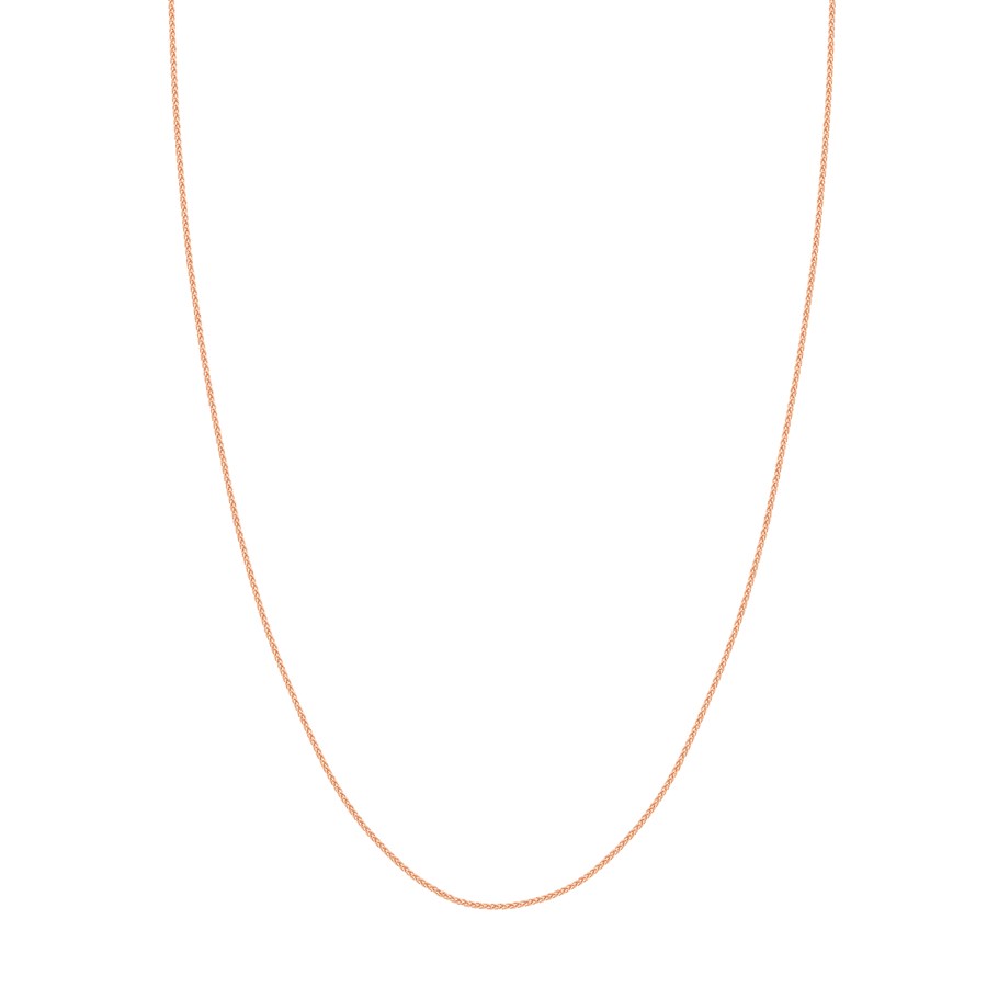 14K Rose Gold 1.02mm Polished Wheat Chain - 22 in.