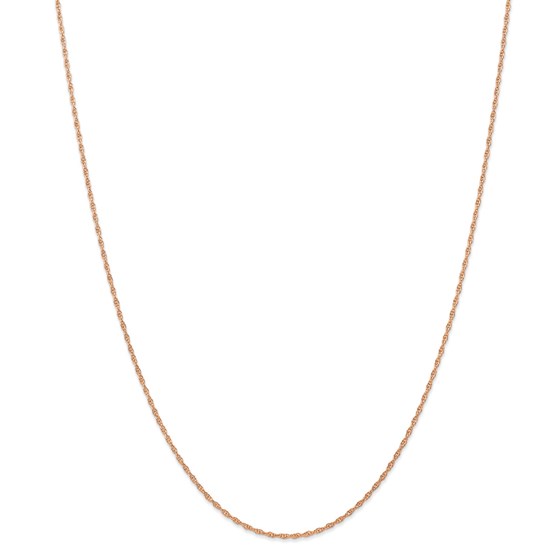 14k Rose Gold 1.15 mm Cable Rope Chain - 18 in.