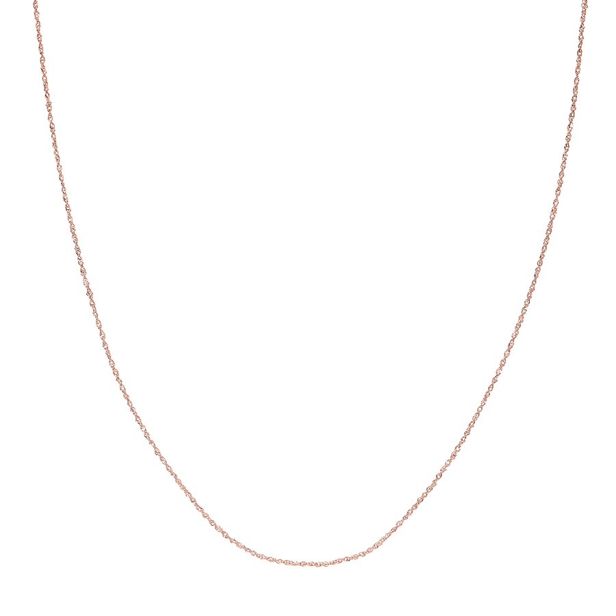 14K Rose Gold 1.15 mm Singapore Chain w/ Lobster Clasp - 16 in.