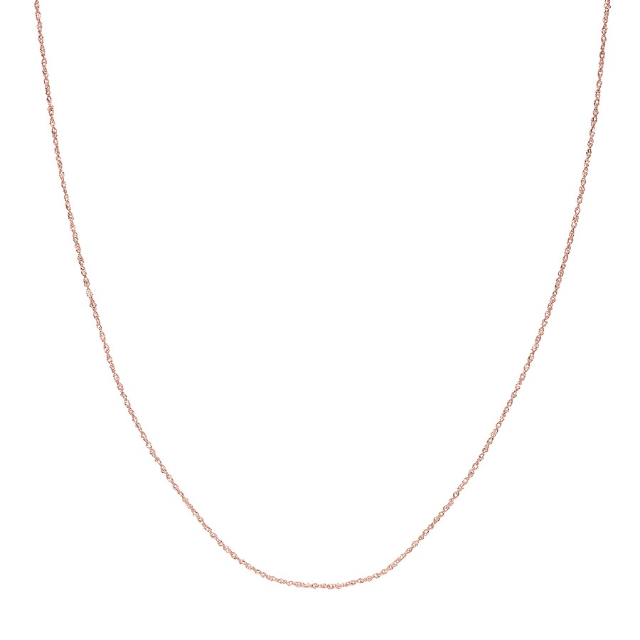 14K Rose Gold 1.15 mm Singapore Chain w/ Lobster Clasp - 16 in.