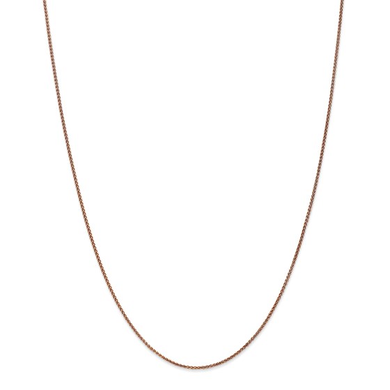 14k Rose Gold 1.2 mm Diamond-cut Spiga Chain Necklace - 18 in.