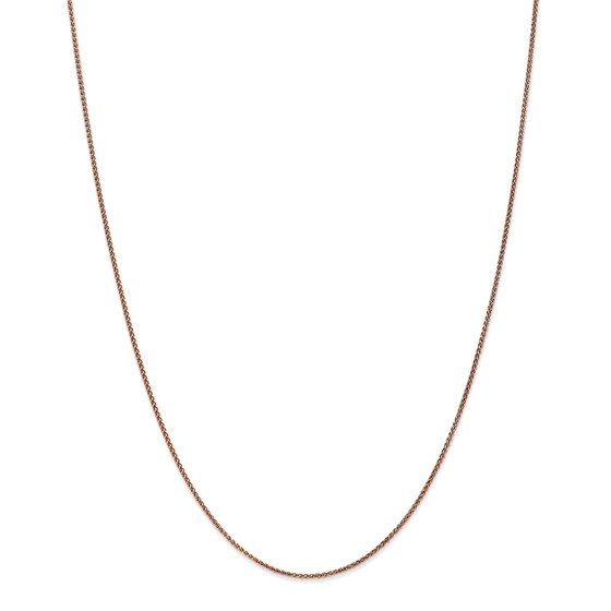 14k Rose Gold 1.2 mm Diamond-cut Spiga Chain Necklace - 18 in. 14k Rose Gold 1.2 mm Diamond-cut Spiga Chain Necklace - 18 in.