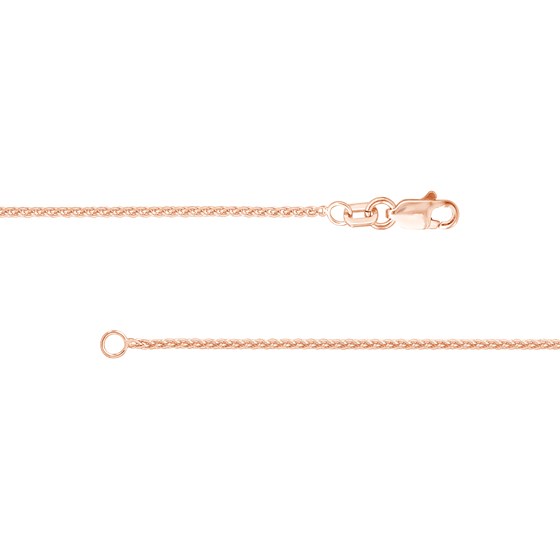 14K Rose Gold 1.25 mm Wheat Chain w/ Lobster Clasp - 16 in.