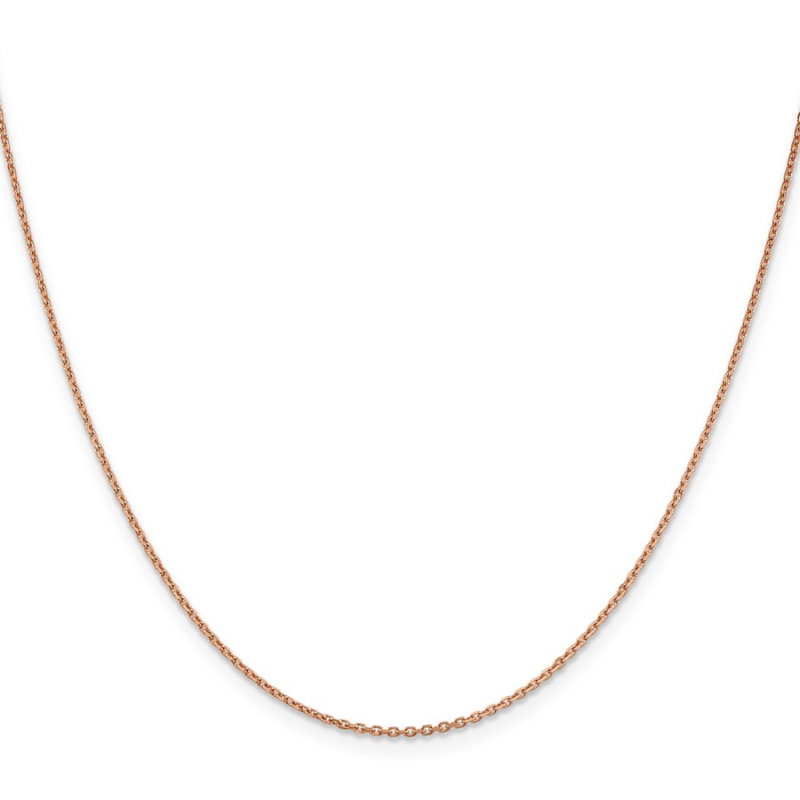 14k Rose Gold 1.4 mm Diamond Cut Cable Chain - 22 in.