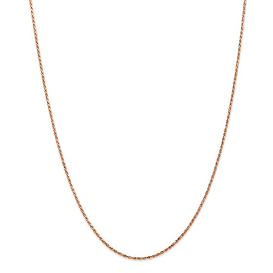 14k Rose Gold 1.5 mm Diamond Cut Rope Chain - 18 in. 14k Rose Gold 1.5 mm Diamond Cut Rope Chain - 18 in.