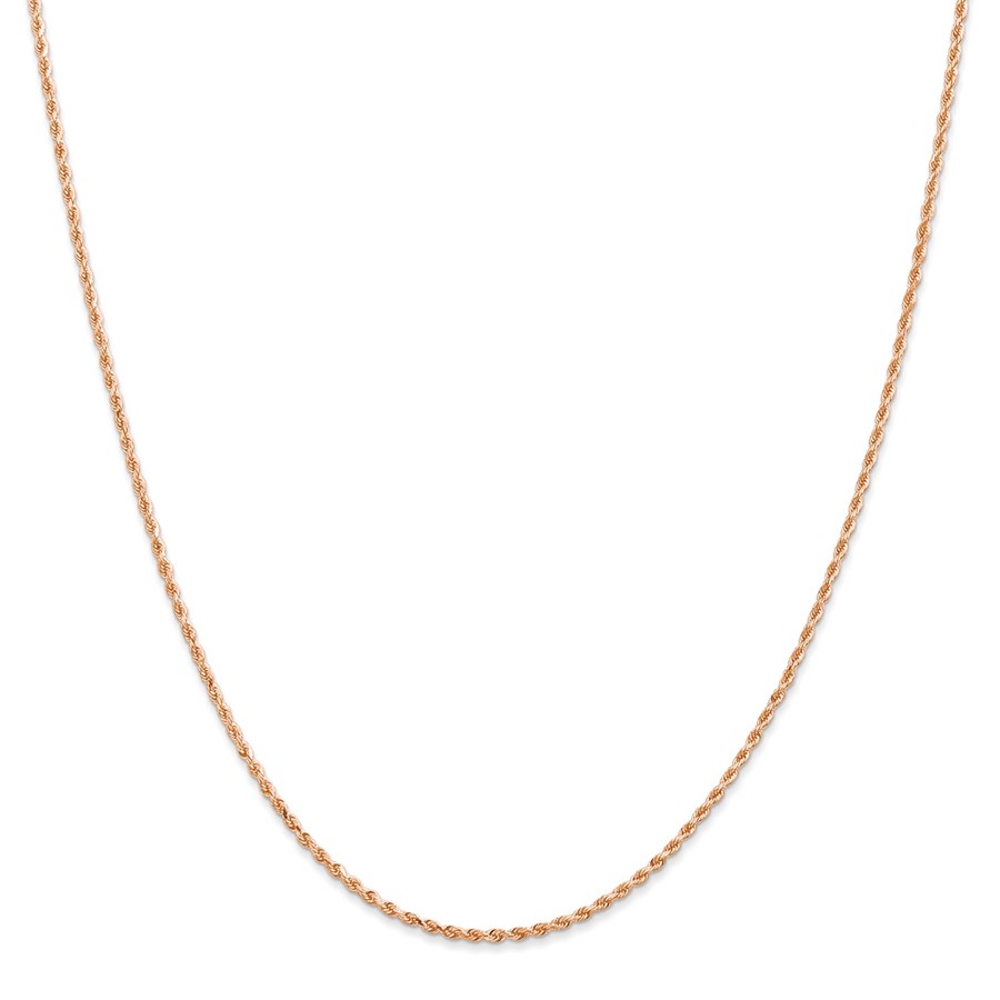 14K Rose Gold 1.50mm D/C Rope with Lobster Clasp Chain - 18 in.