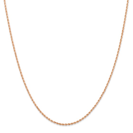 14K Rose Gold 1.50mm D/C Rope with Lobster Clasp Chain - 18 in. 14K Rose Gold 1.50mm D/C Rope with Lobster Clasp Chain - 18 in.