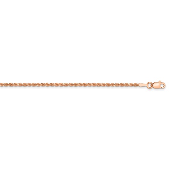 14k Rose Gold 1.75 mm Diamond Cut Rope Chain - 30 in. 14k Rose Gold 1.75 mm Diamond Cut Rope Chain - 30 in.