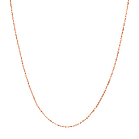 14K Rose Gold 1.8 mm Rope Chain w/ Lobster Clasp - 18 in. 14K Rose Gold 1.8 mm Rope Chain w/ Lobster Clasp - 18 in.