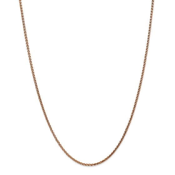 14k Rose Gold 1.8 mm Solid Diamond Cut Spiga Chain - 30 in. 14k Rose Gold 1.8 mm Solid Diamond Cut Spiga Chain - 30 in.