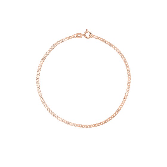 14K Rose Gold 1.95 mm Open Curb Chain Bracelet - 7.25 in. 14K Rose Gold 1.95 mm Open Curb Chain Bracelet - 7.25 in.