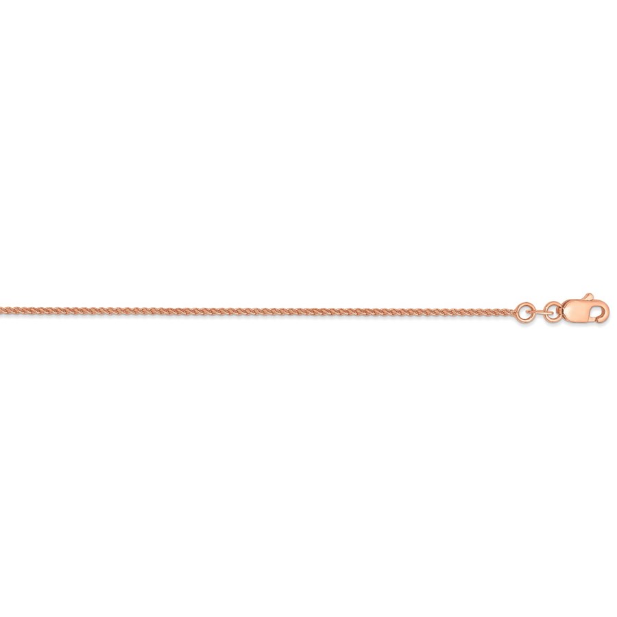 14k Rose Gold 1 mm Solid Polished Spiga Chain - 16 in.