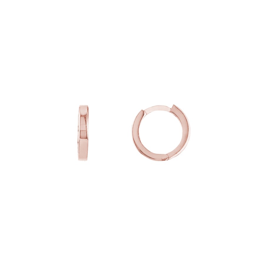 14K Rose Gold 10 mm Square Wire Huggie Earrings