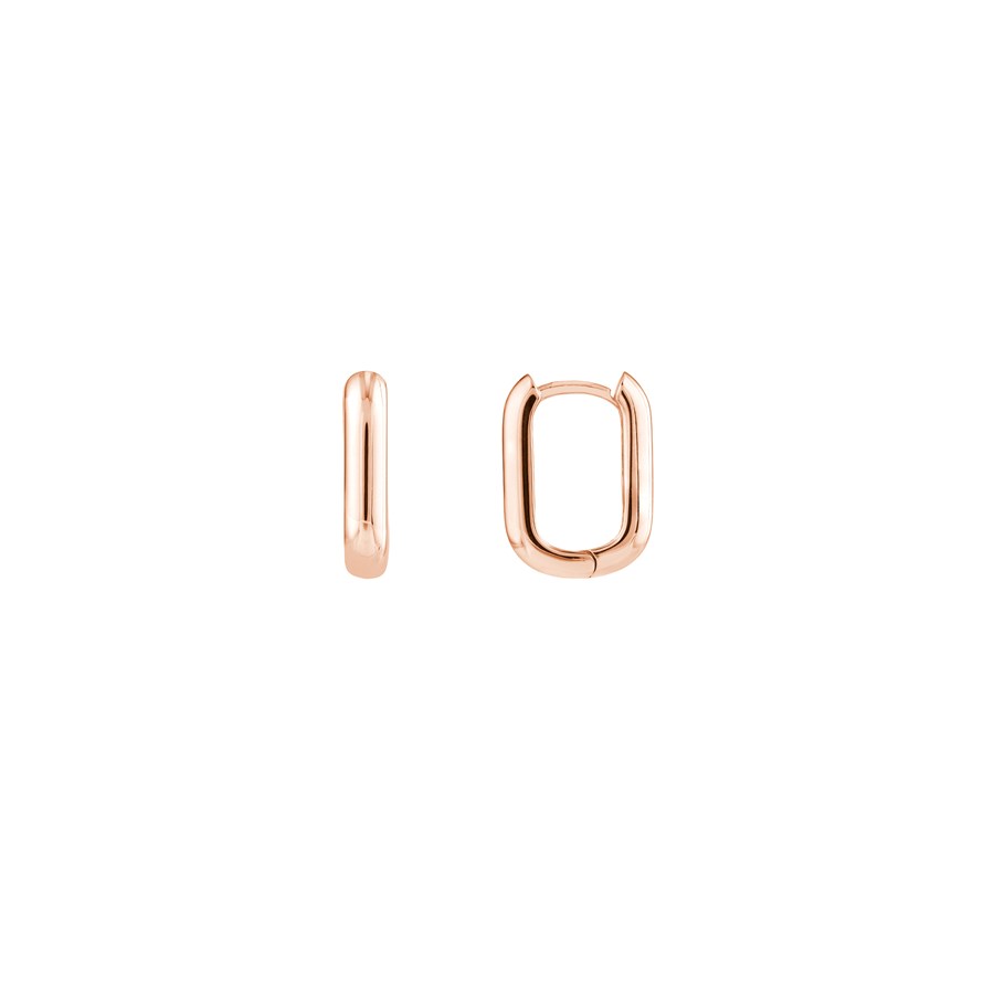 14K Rose Gold 10 x 15 mm Oblong Polished Hoops