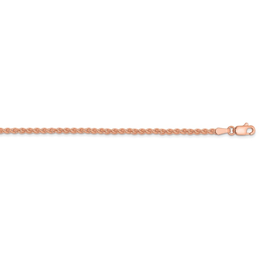14k Rose Gold 2.00 mm Solid Polished Spiga Chain - 30 in.