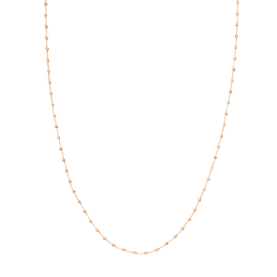 14K Rose Gold 2.5 mm Bead Chain w/ Lobster Clasp - 18 in.