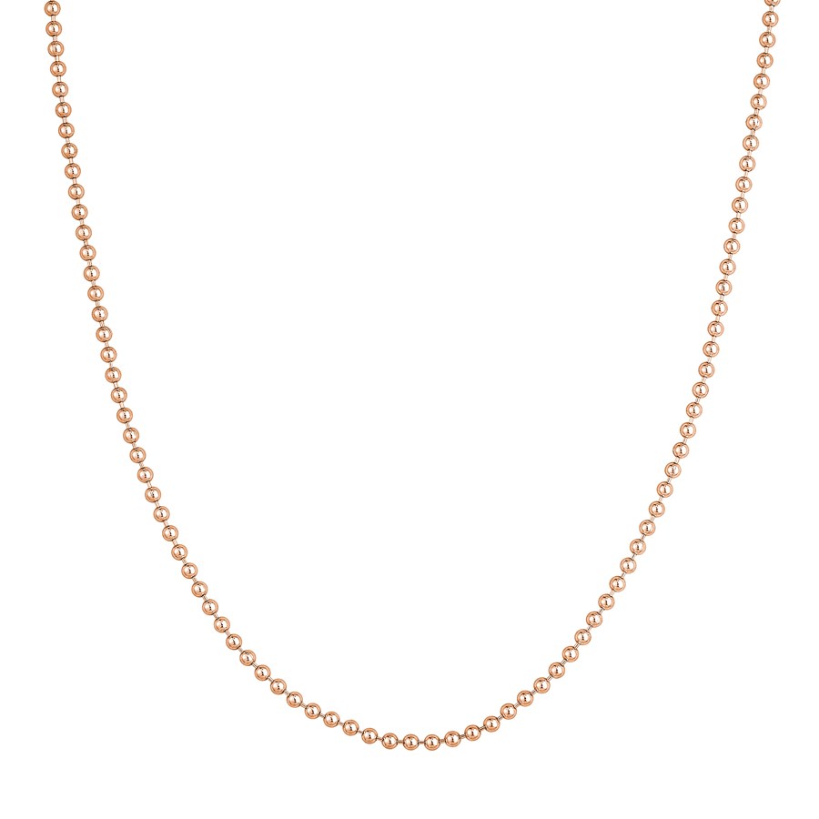 14K Rose Gold 2.5 mm Bead Chain w/ Lobster Clasp - 20 in.