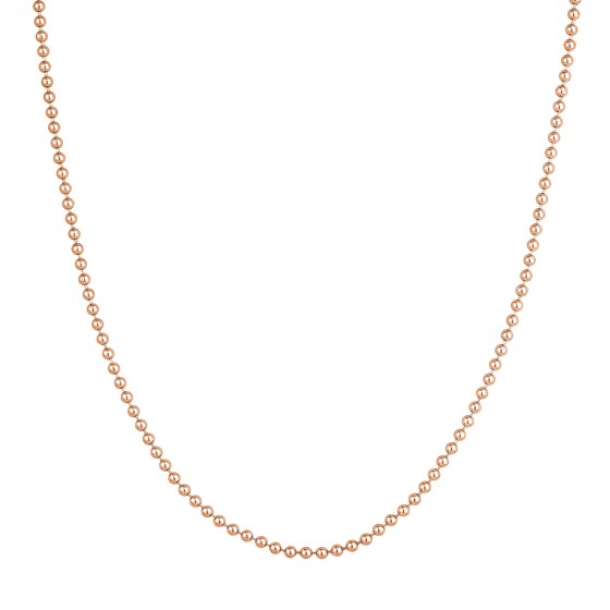 14K Rose Gold 2.5 mm Bead Chain w/ Lobster Clasp - 20 in. 14K Rose Gold 2.5 mm Bead Chain w/ Lobster Clasp - 20 in.