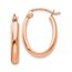14k Rose Gold 20 mm Half-Round Oval Hoop Earrings