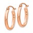 14k Rose Gold 20 mm Half-Round Oval Hoop Earrings