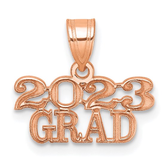 14K Rose Gold 2023 GRAD Charm - 14 mm 14K Rose Gold 2023 GRAD Charm - 14 mm