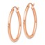 14K Rose Gold 2mm Polished Hoop Earrings - 26 mm