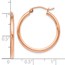 14K Rose Gold 2mm Polished Hoop Earrings - 26 mm