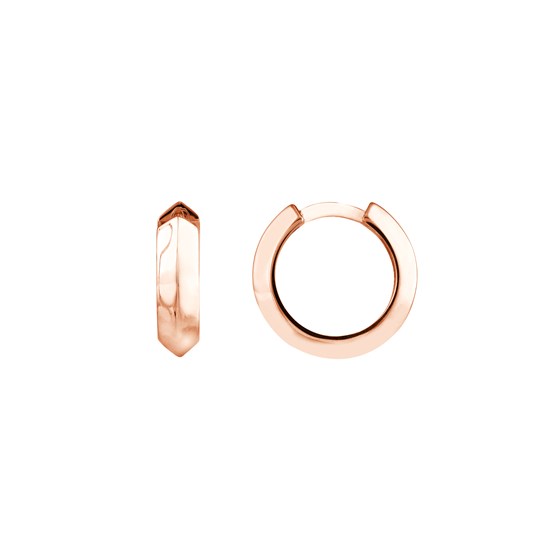 14K Rose Gold 3.50 x 13.50 Knife Edge Polished Hoops 14K Rose Gold 3.50 x 13.50 Knife Edge Polished Hoops