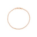 14K Rose Gold 3 mm Bead Chain Bracelet w/ Lobster - 7.5 in.