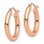 14K Rose Gold 3mm Polished Hoop Earrings - 20 mm