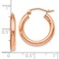 14K Rose Gold 3mm Polished Hoop Earrings - 20 mm