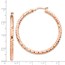 14k Rose Gold 3x35 mm Diamond-cut Hoop Earrings - 45 mm