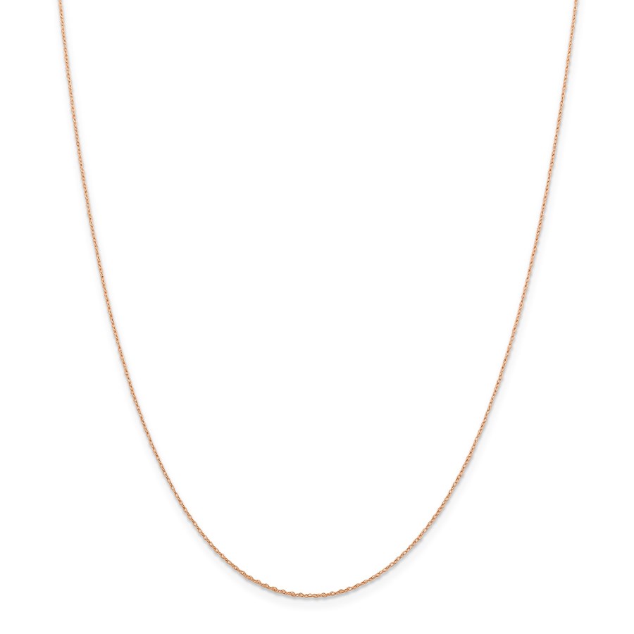 14k Rose Gold .5 mm Cable Rope Chain Necklace - 18 in.