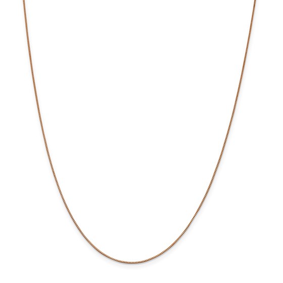 14k Rose Gold .70 mm Box Link Chain Necklace - 18 in. 14k Rose Gold .70 mm Box Link Chain Necklace - 18 in.