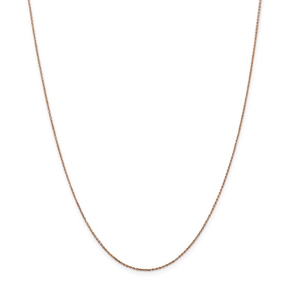 14k Rose Gold .8 mm Diamond Cut Cable Chain - 30 in.