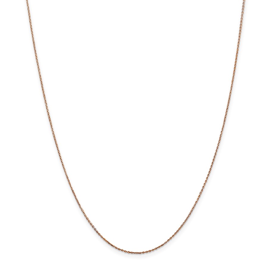 14k Rose Gold .8 mm Diamond Cut Cable Chain - 30 in.