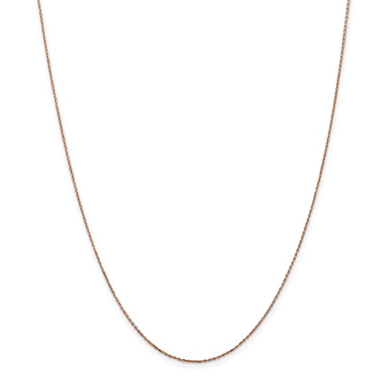 14k Rose Gold .8 mm Diamond-cut Cable Chain Necklace - 18 in.