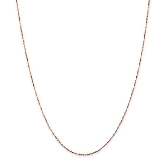 14k Rose Gold .8 mm Diamond-cut Cable Chain Necklace - 20 in. 14k Rose Gold .8 mm Diamond-cut Cable Chain Necklace - 20 in.