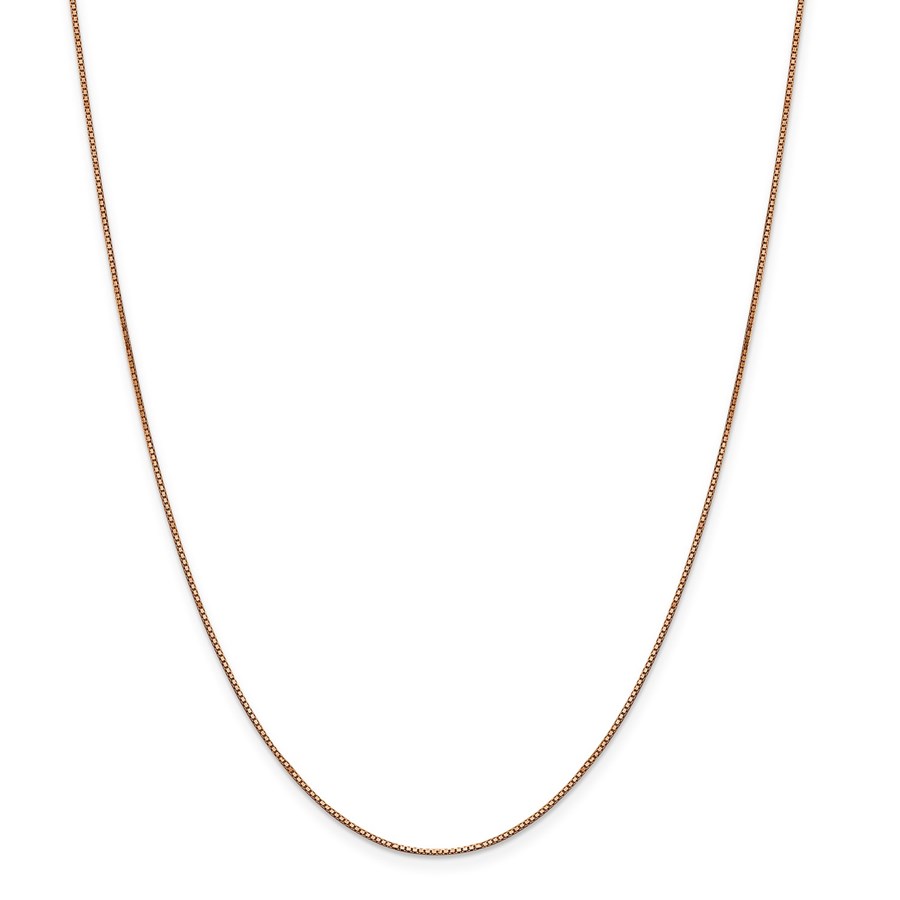 14k Rose Gold .9 mm Box Link Chain - 22 in.