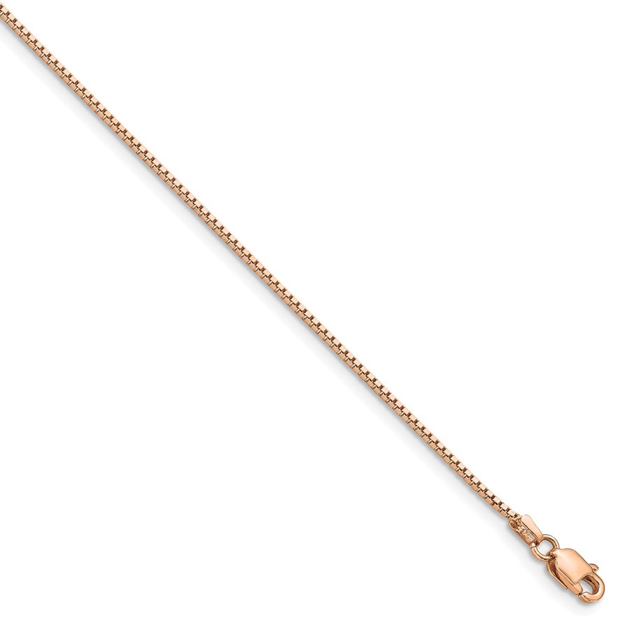 14k Rose Gold .95 mm Box Chain - 8 in.