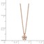 14K Rose Gold CZ Flower w/ 1in ext. Necklace - 16 in.