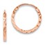 14k Rose Gold D/C Square Tube Endless Hoop Earrings - 14.75 mm