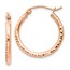 14k Rose Gold Diamond Cut Polished Hoop Earrings