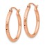 14k Rose Gold Diamond Cut Polished Hoop Earrings