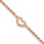 14K Rose Gold Diamond-cut Rope Heart Anklet - 11 in.