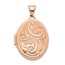 14k Rose Gold Domed Oval Locket - 21 mm