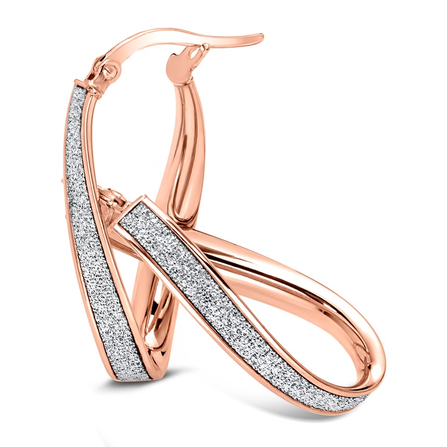 Rose gold twist earrings Clearance