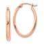 14k Rose Gold Half-Round Oval Hoop Earrings