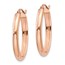 14k Rose Gold Half-Round Oval Hoop Earrings