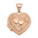 14k Rose Gold Heart Locket - 15 mm